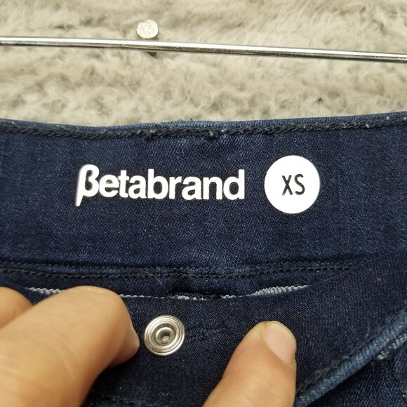 Betabrand Jeans Womens XS Blue Pull On Cropped Stretch Denim Jegging - Picture 4 of 11